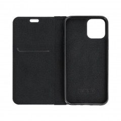 Apple iPhone 12 Pro Book Handytaschen LUNA Book Carbon Kohlenstoff-Faser, Elegant  Schwarz 