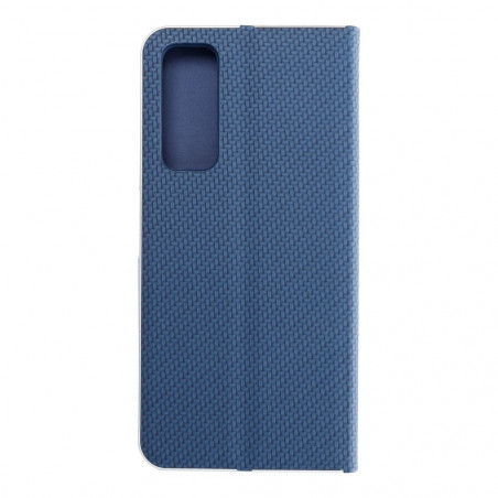 Huawei P Smart 2021 Book Handytaschen LUNA Book Carbon Kohlenstoff-Faser, Elegant  Blau 