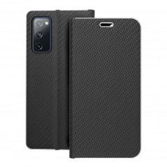 Samsung Galaxy S20 FE 5G Book Handytaschen LUNA Book Carbon Kohlenstoff-Faser, Elegant  Schwarz 