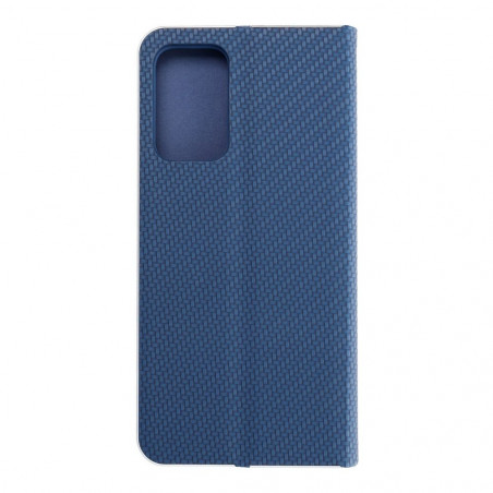 Samsung Galaxy A72 5G Book Handytaschen LUNA Book Carbon Kohlenstoff-Faser, Elegant  Blau 