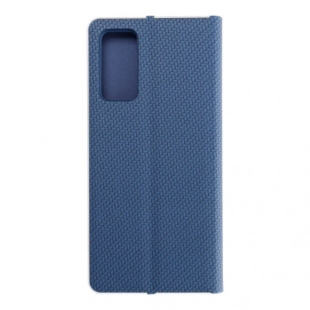 Samsung Galaxy S20 FE Book Handytaschen LUNA Book Carbon Kohlenstoff-Faser, Elegant  Blau 