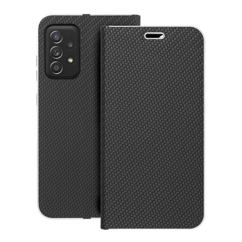 Samsung Galaxy A52s 5G Book Handytaschen LUNA Book Carbon Kohlenstoff-Faser, Elegant  Schwarz 