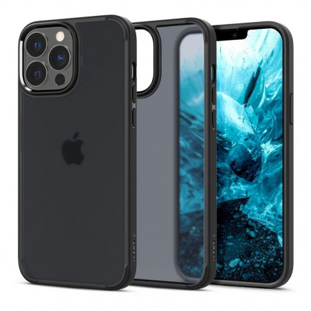 Apple iPhone 13 Pro Hülle Spigen Ultra Hybrid Kristallklar  Matt Frostschwarz