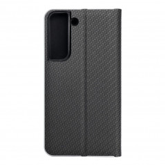 Samsung Galaxy S22 Book Handytaschen LUNA Book Carbon Kohlenstoff-Faser, Elegant  Schwarz 