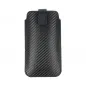 Apple iPhone 13 Universaletui Pocket Carbon Kohlenstoffmuster  Schwarz 