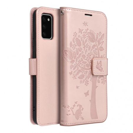 Samsung Galaxy A03 Book Handytaschen MEZZO Book Baum  Roségold