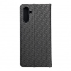 Samsung Galaxy A13 5G Book Handytaschen LUNA Book Carbon Kohlenstoff-Faser, Elegant  Schwarz 