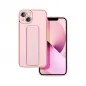 Apple iPhone 13 Hülle LEATHER Case Kickstand Rosa 