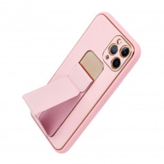 Apple iPhone 13 Pro Hülle LEATHER Case Kickstand Rosa 