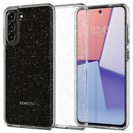 Samsung Galaxy S21 FE 5G Hülle Spigen Liquid Crystal Kristallklar  Glitzerkristall