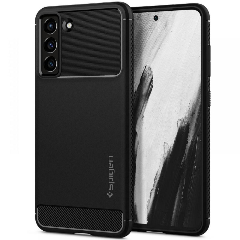 Samsung Galaxy S21 FE 5G Hülle Spigen Armor Kohlenstoff-Faser, Elegant  Schwarz
