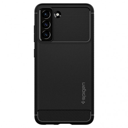 Samsung Galaxy S21 FE 5G Hülle Spigen Rugged Armor Kohlenstoff-Faser, Elegant  Matt Schwarz