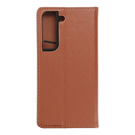 Samsung Galaxy S22 Book Handytaschen Leather case SMART PRO Elegant  Braun 