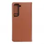 Samsung Galaxy S22 Book Handytaschen Leather case SMART PRO Elegant  Braun 