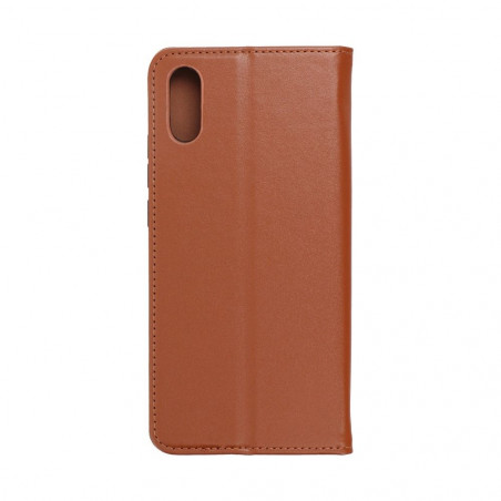 XIAOMI Redmi 9A Book Handytaschen Leather case SMART PRO Elegant  Braun 