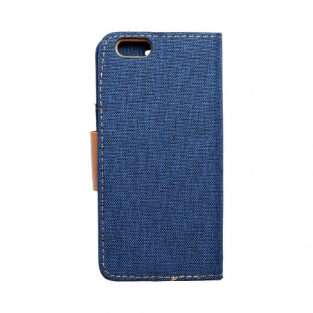 Apple iPhone 6 6S Book Handytaschen CANVAS Book Navy blau