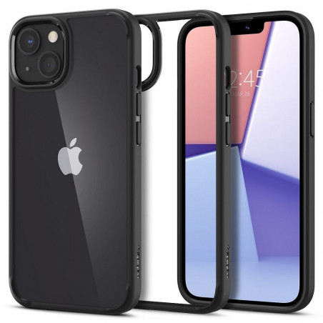 Apple iPhone 13 Hülle Spigen Ultra Hybrid Kristallklar  Matt Schwarz