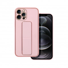 Apple iPhone 11 Hülle LEATHER Case Kickstand Rosa 