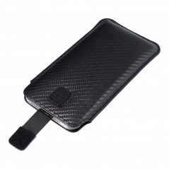 Apple iPhone 11 Universaletui Pocket Carbon Kohlenstoffmuster  Schwarz 