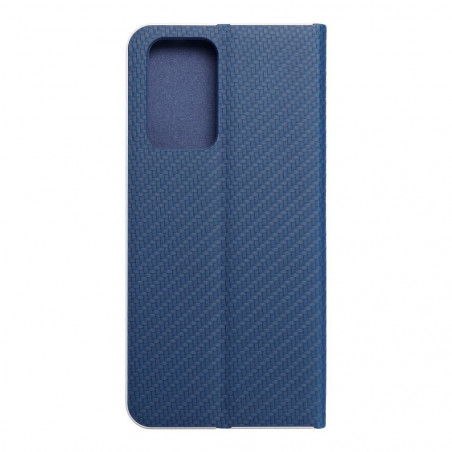 XIAOMI Redmi Note 10 Pro Max Book Handytaschen LUNA Book Carbon Kohlenstoff-Faser, Elegant  Blau 