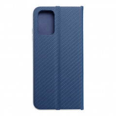 XIAOMI Redmi Note 10S Book Handytaschen LUNA Book Carbon Kohlenstoff-Faser, Elegant  Blau 