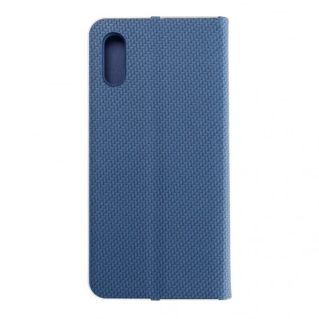 XIAOMI Redmi 9C Book Handytaschen LUNA Book Carbon Kohlenstoff-Faser, Elegant  Blau 