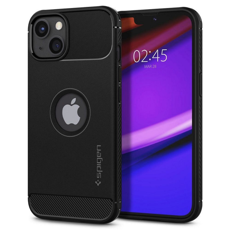 Apple iPhone 13 Hülle Spigen Armor Kohlenstoff-Faser, Elegant  Schwarz