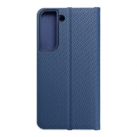 Samsung Galaxy S22 Book Handytaschen LUNA Book Carbon Kohlenstoff-Faser, Elegant  Blau 