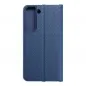 Samsung Galaxy S22 Book Handytaschen LUNA Book Carbon Kohlenstoff-Faser, Elegant  Blau 