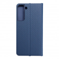 Samsung Galaxy S22 Plus Book Handytaschen LUNA Book Carbon Kohlenstoff-Faser, Elegant  Blau 