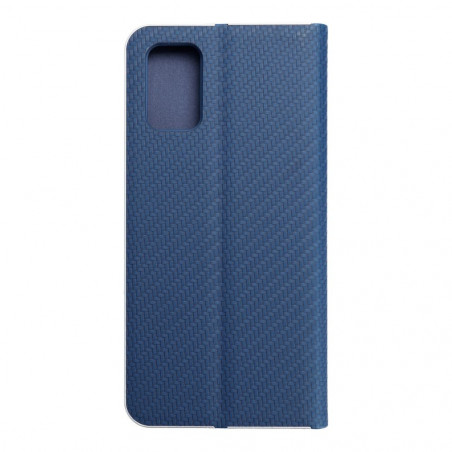 Samsung Galaxy A03 Book Handytaschen LUNA Book Carbon Kohlenstoff-Faser, Elegant  Blau 