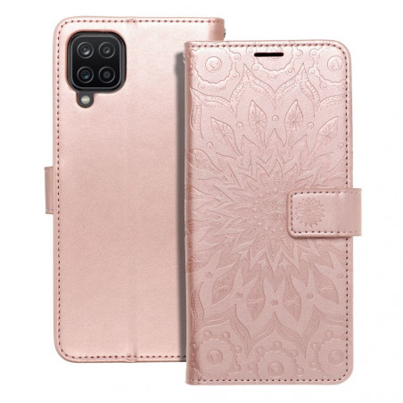 Samsung Galaxy A12 Book Handytaschen MEZZO Book Mandala  Roségold 