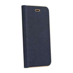 Apple iPhone 7 Book Handytaschen LUNA Book Gold Elegant  Navy blau 