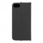 Apple iPhone 7 Book Handytaschen LUNA Book Carbon Kohlenstoff-Faser, Elegant  Schwarz 