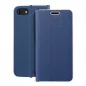 Apple iPhone 8 Book Handytaschen LUNA Book Carbon Kohlenstoff-Faser, Elegant  Blau 