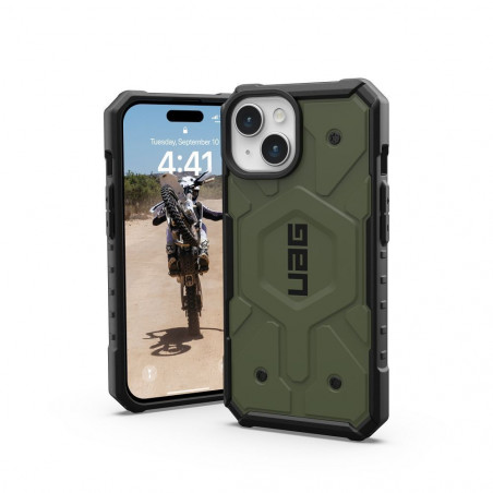 Apple iPhone 15 Hülle Urban Armor Gear Pathfinder Premium-Gehäuse  MagSAFE  Oliv