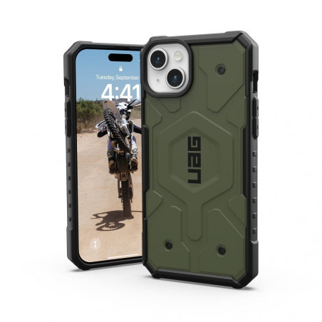 Apple iPhone 15 Plus Hülle Urban Armor Gear Pathfinder Premium-Gehäuse  MagSAFE  Oliv