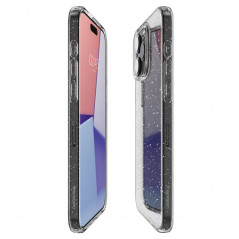 Apple iPhone 15 Pro Hülle Spigen Liquid Crystal Kristallklar  Glitzerkristall 