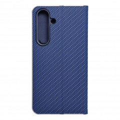 Samsung Galaxy S24 Book Handytaschen LUNA Book Carbon Kohlenstoff-Faser, Elegant  Blau 