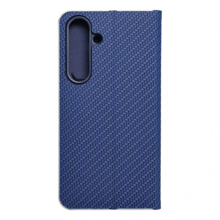 Samsung Galaxy S24 Book Handytaschen LUNA Book Carbon Kohlenstoff-Faser, Elegant  Blau