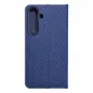 Samsung Galaxy S24 Book Handytaschen LUNA Book Carbon Kohlenstoff-Faser, Elegant  Blau 