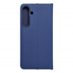 Samsung Galaxy S24 PLUS Book Handytaschen LUNA Book Carbon Kohlenstoff-Faser, Elegant  Blau 