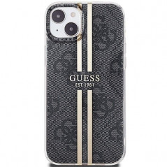 Apple iPhone 15 Plus Hülle Guess 4G Gold Stripe Elegant  Schwarz 