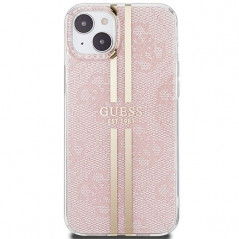 Apple iPhone 15 Plus Hülle Guess 4G Gold Stripe Elegant  Rosa 