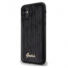 Apple iPhone 11 Hülle Guess Sequin Script Metal Elegant  Schwarz 