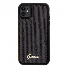 Apple iPhone 11 Hülle Guess Sequin Script Metal Elegant  Schwarz 