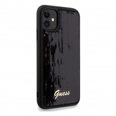 Apple iPhone 11 Hülle Guess Sequin Script Metal Elegant  Schwarz 