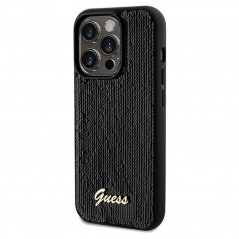 Apple iPhone 14 Pro Hülle Guess Sequin Script Metal Elegant  Schwarz