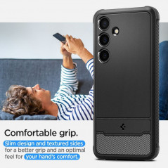 Samsung Galaxy S24 Hülle Spigen Armor Kohlenstoff-Faser, Elegant  Schwarz