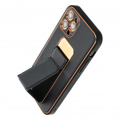 XIAOMI Redmi 13C Hülle LEATHER Case Kickstand Schwarz 